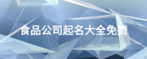 食品公司起名大全免費(fèi)