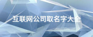 互聯(lián)網(wǎng)公司取名字大全