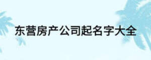 東營(yíng)房產(chǎn)公司起名字大全