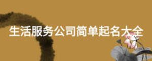 生活服務(wù)公司簡單起名大全