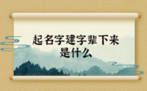 起名字建字輩下來是什么