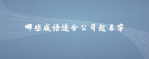 哪些成語適合公司起名字