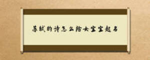 蘇軾的詩怎么給女寶寶起名