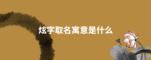 炫字取名寓意是什么