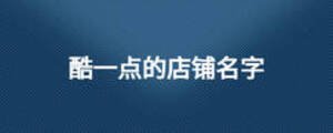 酷一點的店鋪名字