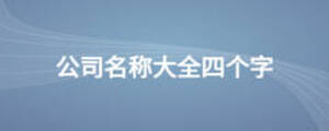 公司名稱大全四個(gè)字