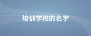 培訓學校的名字