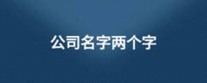 公司名字兩個字