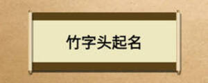 竹字頭起名