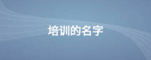 培訓(xùn)的名字