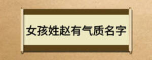 女孩姓趙有氣質名字
