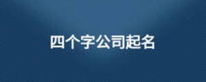 四個(gè)字公司起名
