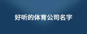 好聽(tīng)的體育公司名字