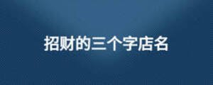招財?shù)娜齻€字店名