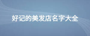 好記的美發店名字大全