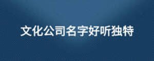 文化公司名字好聽(tīng)獨(dú)特