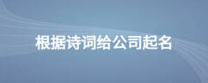 根據(jù)詩(shī)詞給公司起名
