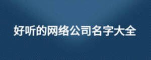 好聽的網(wǎng)絡(luò)公司名字大全