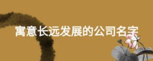 寓意長遠(yuǎn)發(fā)展的公司名字