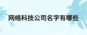 網絡科技公司名字有哪些