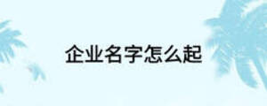 企業(yè)名字怎么起