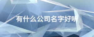 有什么公司名字好聽(tīng)