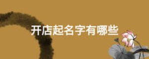 開店起名字有哪些