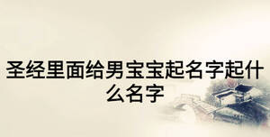 圣經(jīng)里面給男寶寶起名字起什么名字