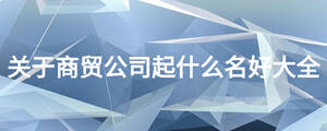 關(guān)于商貿(mào)公司起什么名好大全