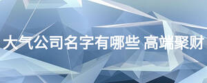 大氣公司名字有哪些 高端聚財