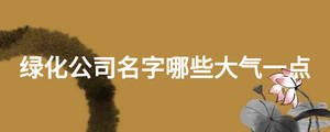 綠化公司名字哪些大氣一點(diǎn)