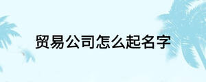 貿易公司怎么起名字