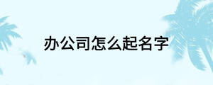 辦公司怎么起名字