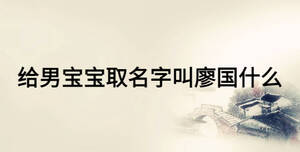 給男寶寶取名字叫廖國什么