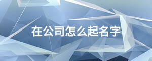 在公司怎么起名字