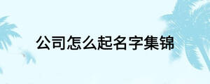 公司怎么起名字集錦