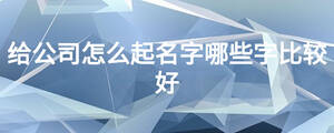 給公司怎么起名字哪些字比較好