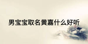 男寶寶取名黃嘉什么好聽
