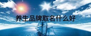 養(yǎng)生品牌取名什么好
