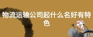 物流運(yùn)輸公司起什么名好有特色