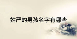姓嚴的男孩名字有哪些