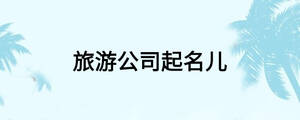 旅游公司起名兒