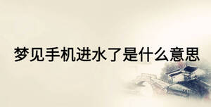 夢見手機(jī)進(jìn)水了是什么意思