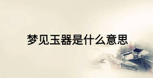 夢見玉器是什么意思