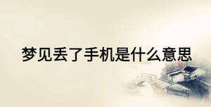 夢(mèng)見(jiàn)丟了手機(jī)是什么意思