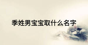 季姓男寶寶取什么名字