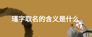 瑾字取名的含義是什么