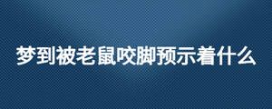 夢(mèng)到被老鼠咬腳預(yù)示著什么