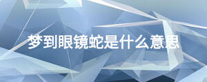 夢到眼鏡蛇是什么意思