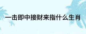一擊即中接財(cái)來(lái)指什么生肖